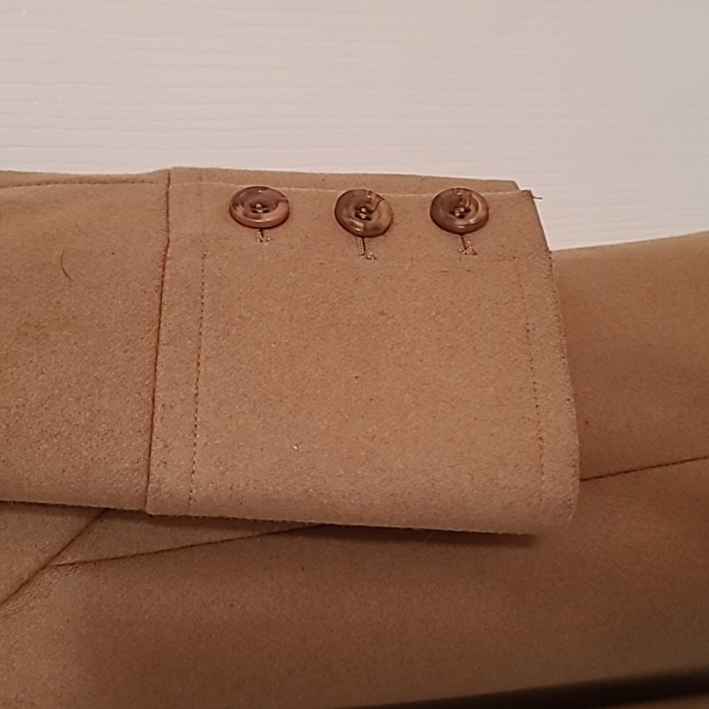 Express Women's Camel Tan Double-Breasted Pea Coat - Picture 3 of 4